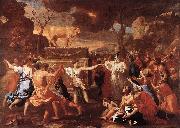 POUSSIN, Nicolas The Adoration of the Golden Calf g oil painting reproduction